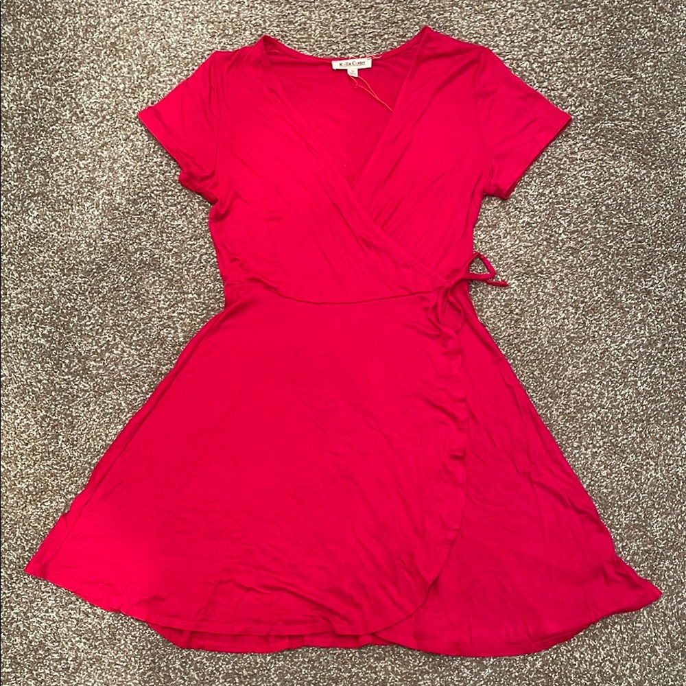 Elegant Red Wrap Dress
